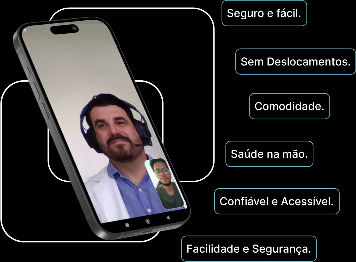 Imagem de um atendimento através de um celular utilizando o eSaúde